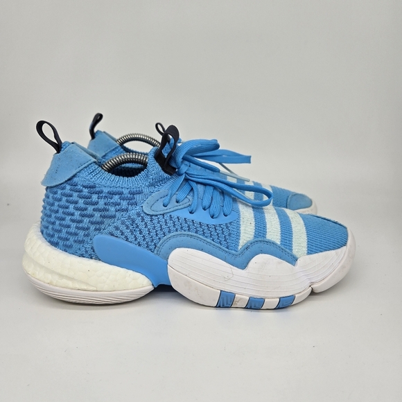 #45 adidas Trae Young 2  light blue with white EUC  . Love the knitted look . main image 4